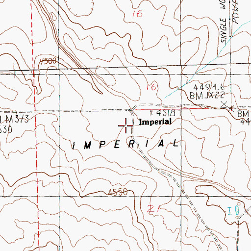 Topographic Map of Imperial Post Office (historical), OR