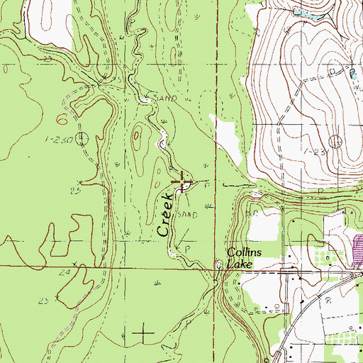 Topographic Map of Collins Creek, AL