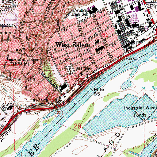 Topographic Map of Kingwood Post Office (historical), OR