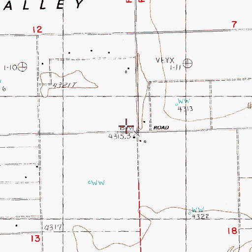Topographic Map of Lake Post Office (historical), OR