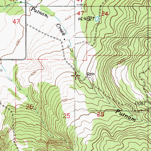 Topographic Map of Lat Shaws Mill Post Office (historical), OR