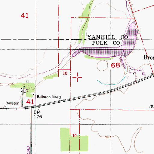 Topographic Map of Lawn Arbor Post Office (historical), OR