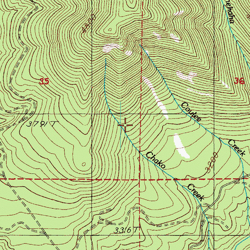 Topographic Map of Leader Post Office (historical), OR