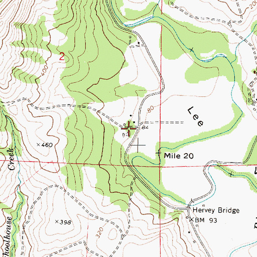 Topographic Map of Lee Post Office (historical), OR
