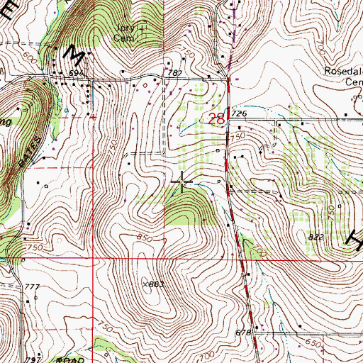 Topographic Map of Lightner Post Office (historical), OR