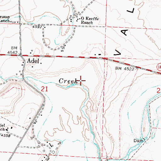Topographic Map of Lonely Post Office (historical), OR