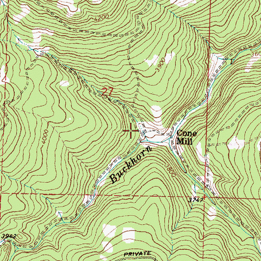 Topographic Map of Lost Valley Post Office (historical), OR