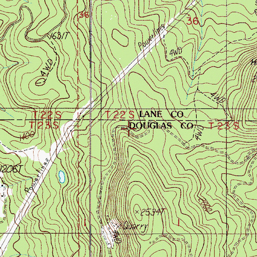 Topographic Map of Louis Post Office (historical), OR