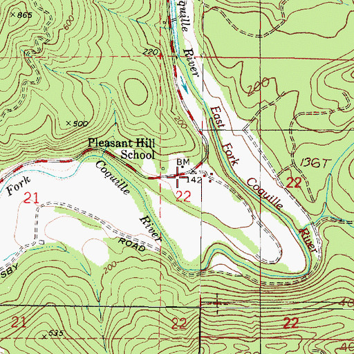 Topographic Map of Luda Post Office (historical), OR