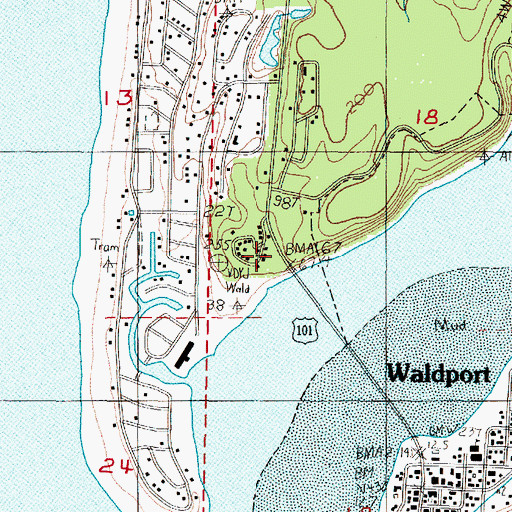 Topographic Map of Lutgens Post Office (historical), OR