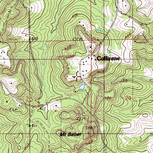 Topographic Map of Collirene, AL