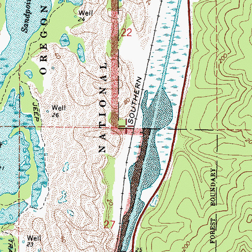 Topographic Map of May Post Office (historical), OR