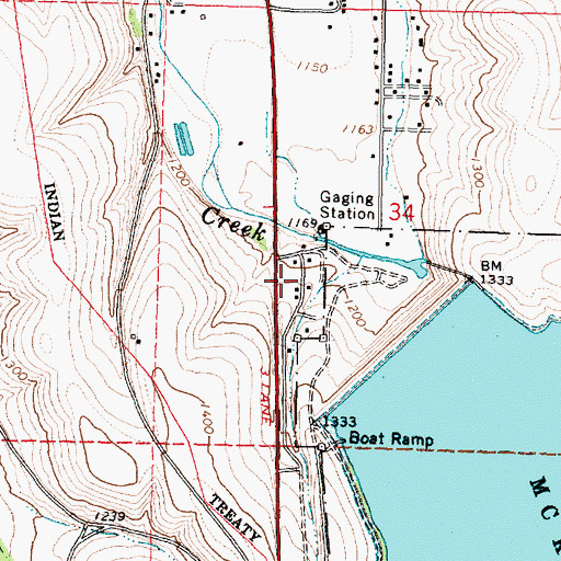 Topographic Map of McKay Dam Post Office (historical), OR