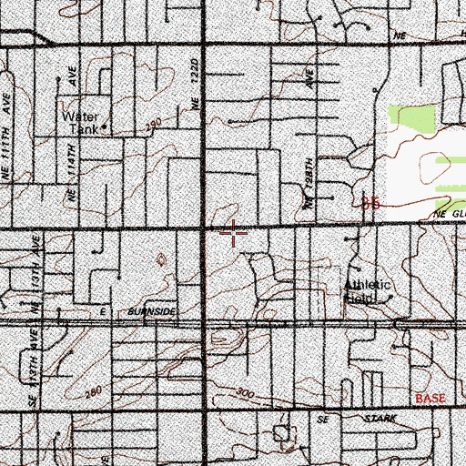 Topographic Map of Menlo Park Post Office (historical), OR