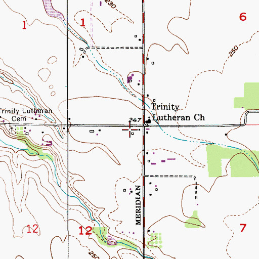 Topographic Map of Meridian Post Office (historical), OR