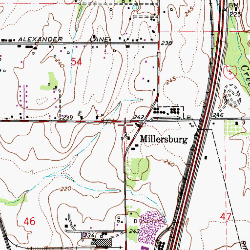 Topographic Map of Millers Post Office (historical), OR