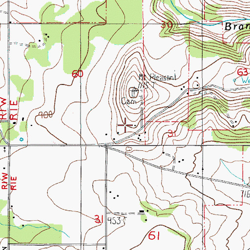Topographic Map of Mount Pleasant Post Office (historical), OR