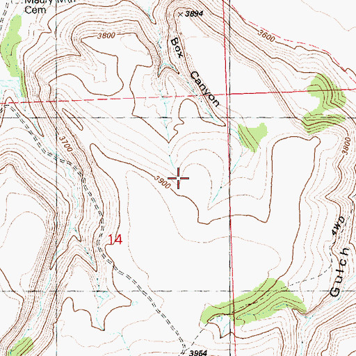 Topographic Map of Mowry Post Office (historical), OR