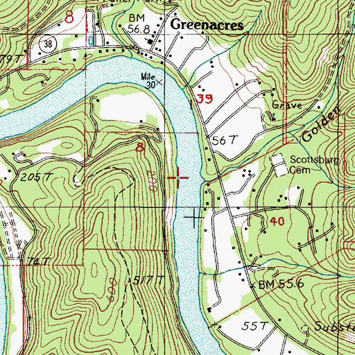 Topographic Map of Myrtle City Post Office (historical), OR
