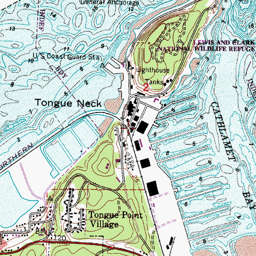 Topographic Map of Navy 10371 Post Office (historical), OR