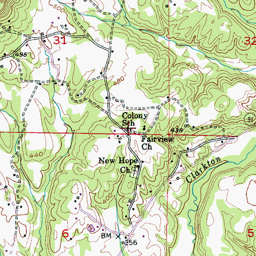 Topographic Map of Colony High School (historical), AL