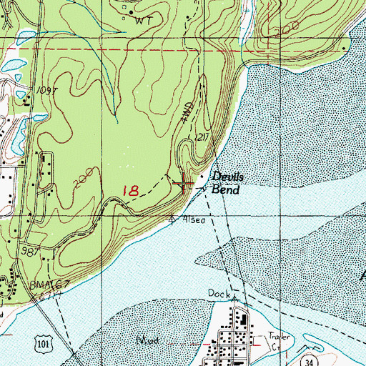 Topographic Map of Nice Post Office (historical), OR