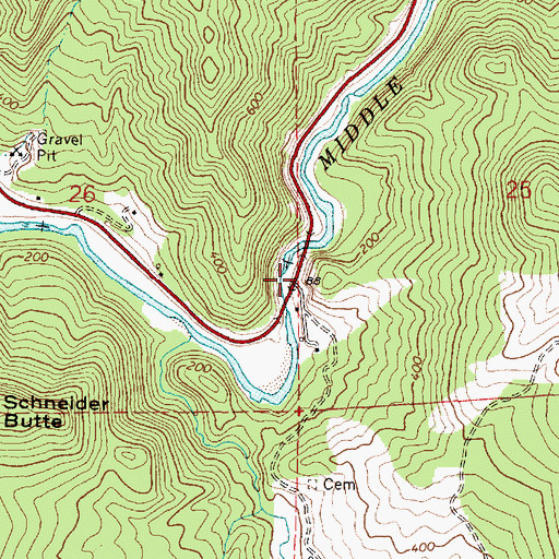 Topographic Map of Oak Post Office (historical), OR