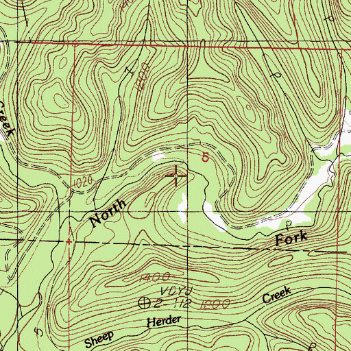Topographic Map of Ord Post Office (historical), OR