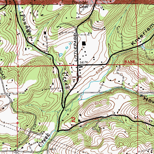 Topographic Map of Page Post Office (historical), OR