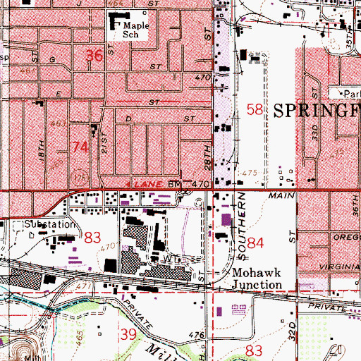 Topographic Map of Paramount Post Office (historical), OR