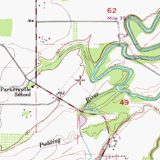 Topographic Map of Parkersville Post Office (historical), OR