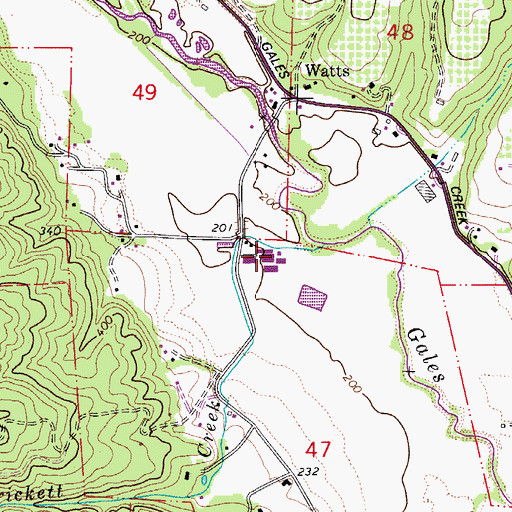 Topographic Map of Peak Post Office (historical), OR