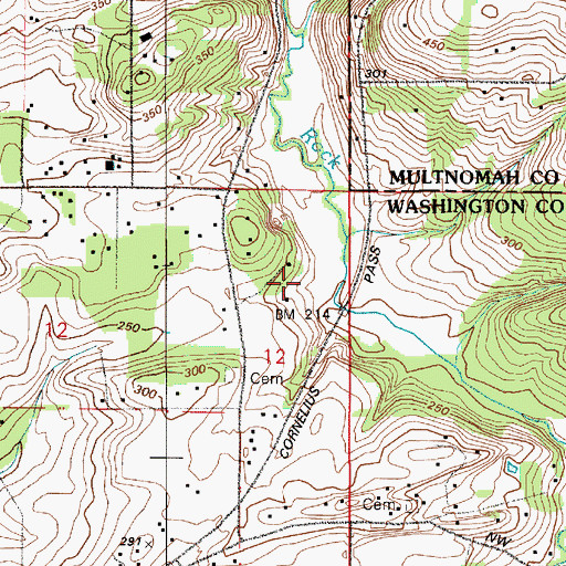 Topographic Map of Phillips Post Office (historical), OR
