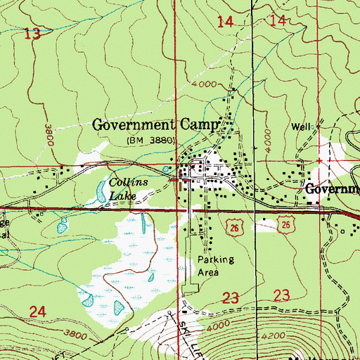 Topographic Map of Pompeii Post Office (historical), OR