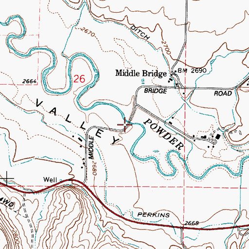 Topographic Map of Prichard Post Office (historical), OR