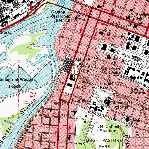 Topographic Map of Pringle Park Plaza Post Office, OR