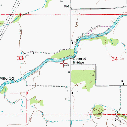 Topographic Map of Rosa Post Office (historical), OR