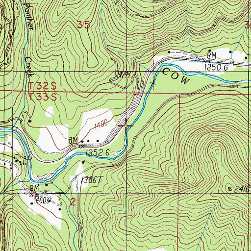 Topographic Map of Rowes Post Office (historical), OR