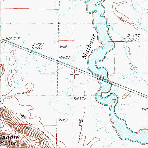 Topographic Map of Saddlebutte Post Office (historical), OR