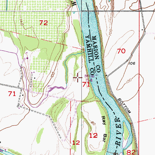 Topographic Map of Saint Clair Post Office (historical), OR
