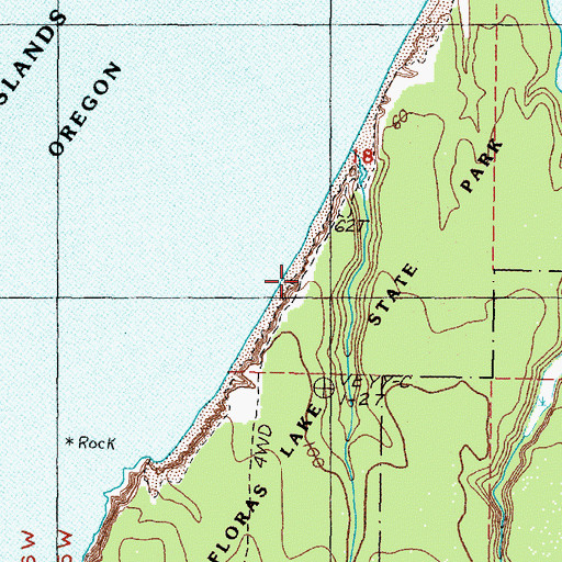 Topographic Map of Sandstone Post Office (historical), OR