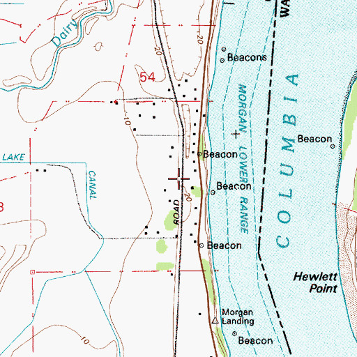 Topographic Map of Sauvies Island Post Office (historical), OR