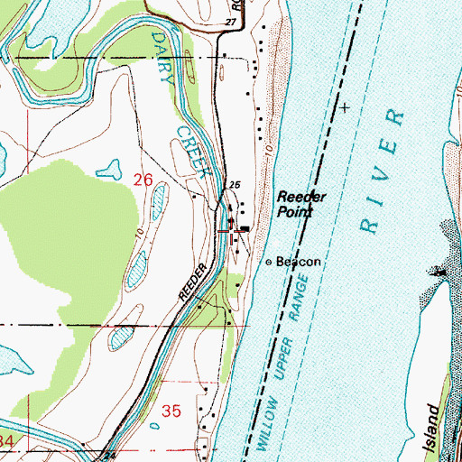 Topographic Map of Sauvies Post Office (historical), OR