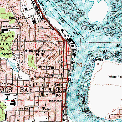 Topographic Map of Section Base Post Office (historical), OR