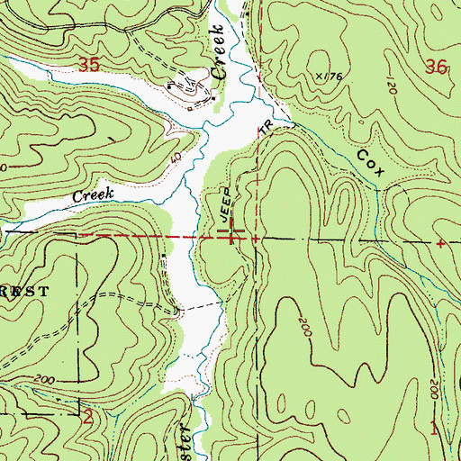 Topographic Map of South Inlet Post Office (historical), OR