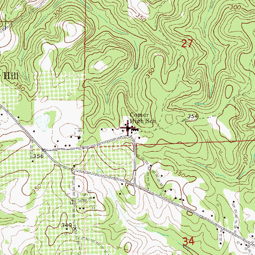 Topographic Map of Comer High School, AL