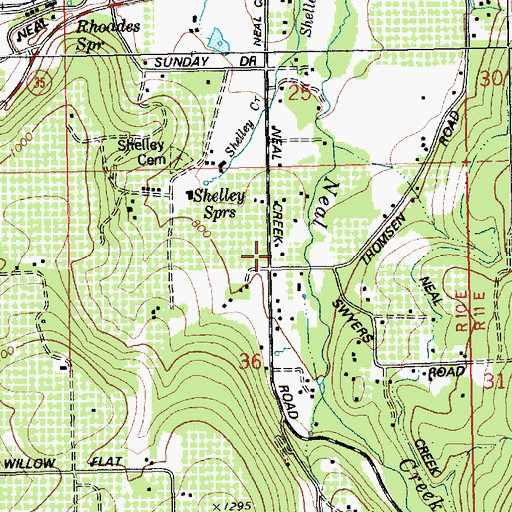 Topographic Map of Straightsburg Post Office (historical), OR