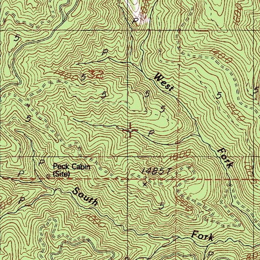 Topographic Map of Sugarloaf Post Office (historical), OR