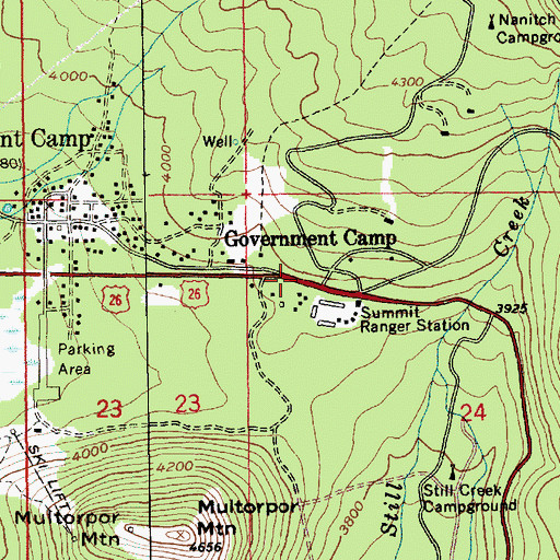 Topographic Map of Swim Post Office (historical), OR
