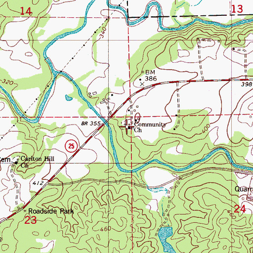 Topographic Map of Community Baptist Church, AL